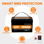 LiFePO4 بطارية تخزين الطاقة الشمسية 12 فولت 100 أمبير