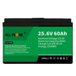 25.6V 60Ah أمان / بطارية LFP طويلة العمر لـ RV / Caravan / UPS / Golf Cart 24V 60Ah